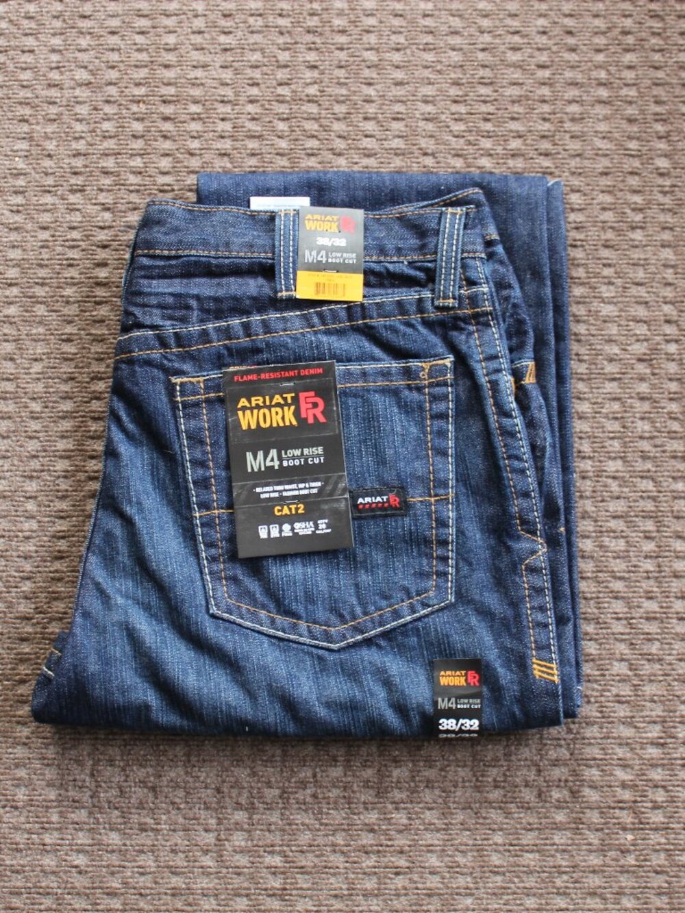 NWT Ariat Work M4 Low Rise Boot Cut Men's Jeans Shale Color (Dark Wash Demin)
